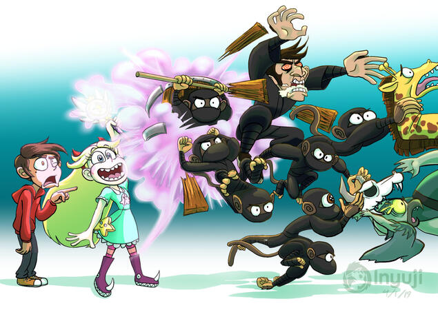 Star and a Barrel of Ninja Monkeys